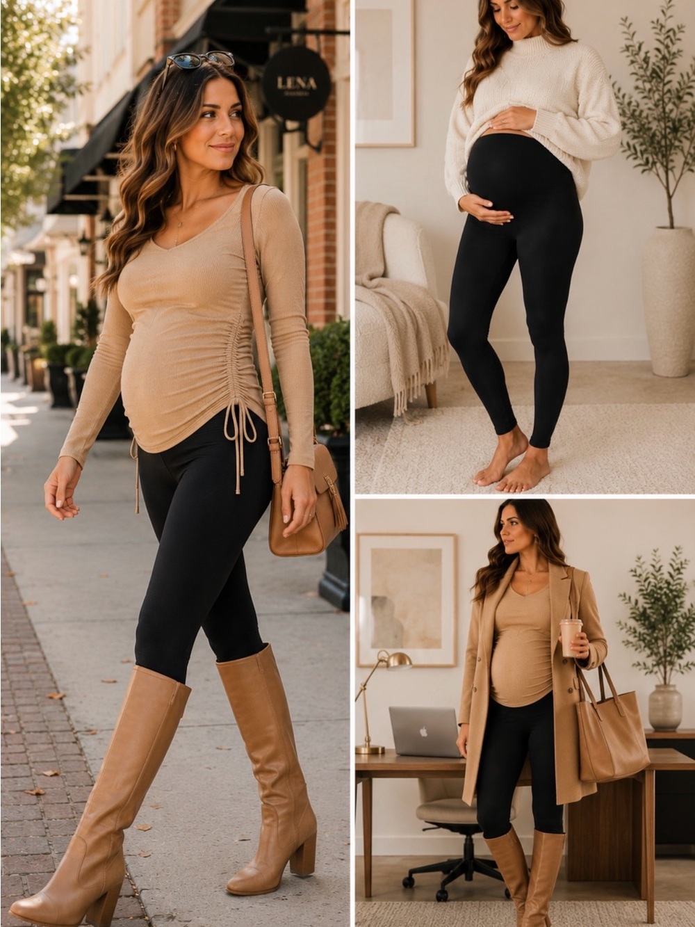 BLANQI Everday Maternity Belly Support Black Maternity Leggings~ Size Medium 💚🍄